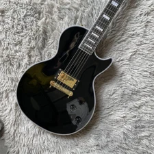 Black Beauty Electric Guitar 6 String Gold Hardware Block Inlay White Binding