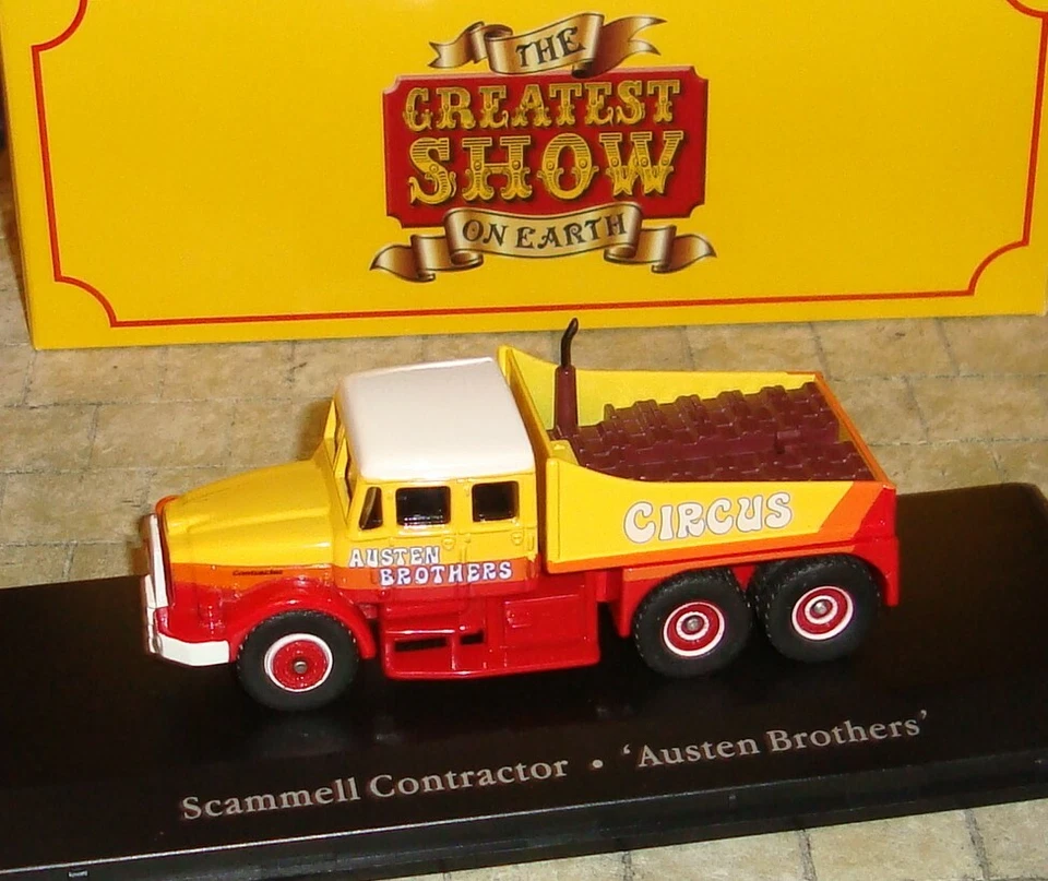 CAMIÓN CONTRATISTA SCAMMELL - HERMANOS AUSTEN - EL MEJOR ESPECTÁCULO DEL MUNDO - 1:76 - EN CAJA Foto 3 de 4