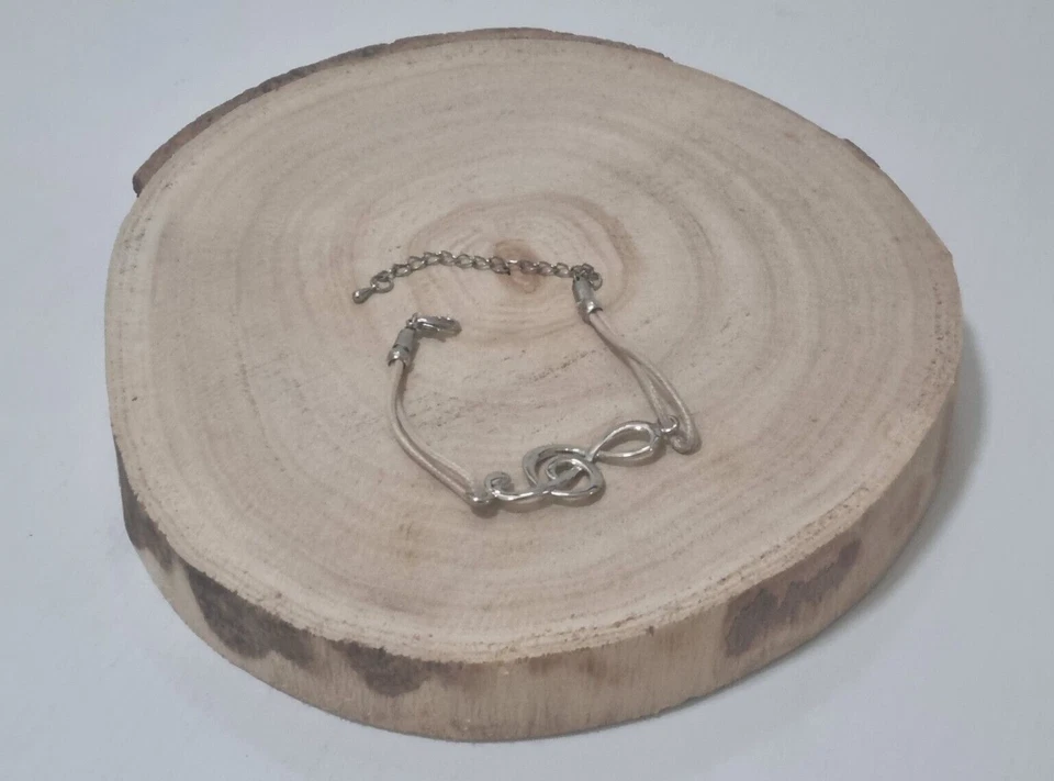 Bracciale da donna braccialetto in metallo acciaio chiave di violino usato - Immagine 2 di 4