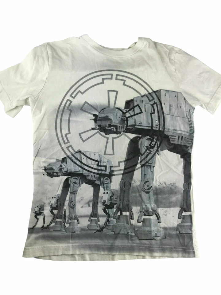 Camiseta antigua azul marino coleccionable talla niño 10/12 grande.  Star Wars.  Blanco Gris Foto 2 de 4