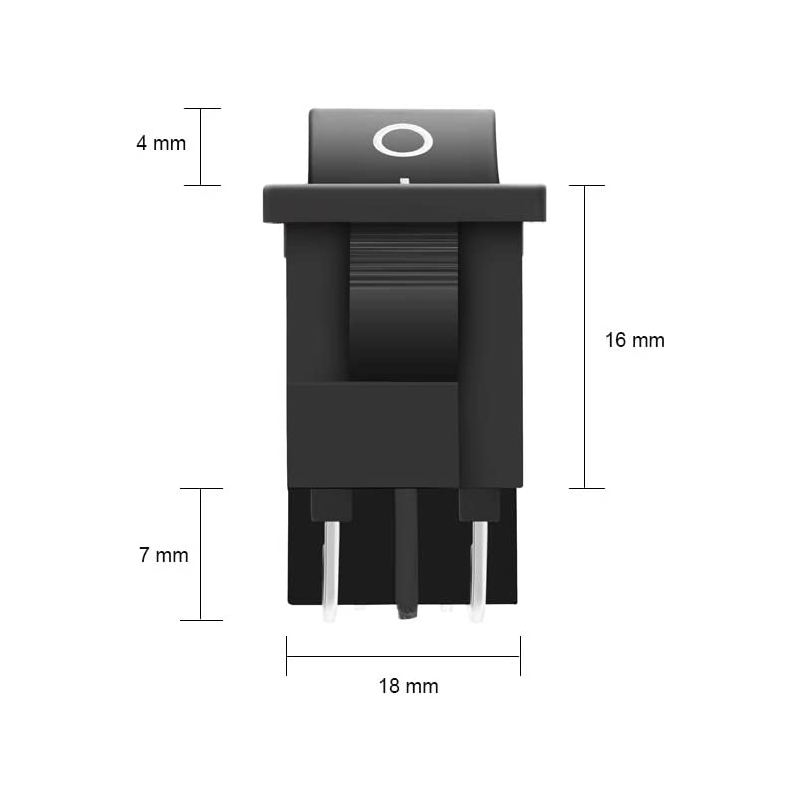 Xiatiaosann Interruttore a bilanciere 6 pin 3 posizioni ON/OFF/ON (D4u