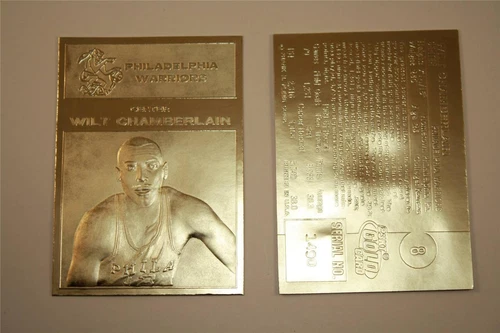 WILT CHAMBERLAIN 1961-62 Fleer ROOKIE 23KT Gold Card Sculptured NM-MT #/5,000