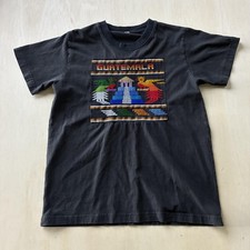 Camiseta de Viaje Guatemala Para Hombre Mediana Negra Bordada Pirámide Maya
