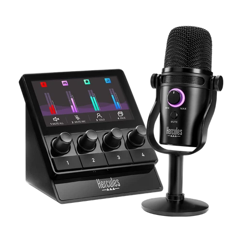 Hercules Stream Kit de démarrage – Kit audio pour streaming avec contrôleur Stre