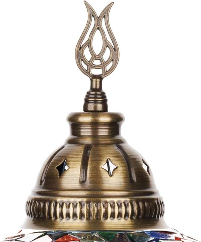 Lámpara de mesa de mosaico turco marroquí a batería - 12”H, 5”W, portátil Sta... Foto 4 de 4