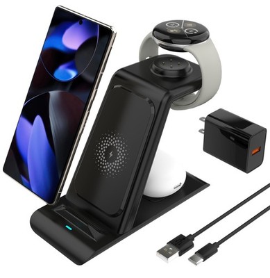 3 in 1 Wireless Charging Station for Google Pixel Watch 3/2 Charger, 10/10 Pro/1