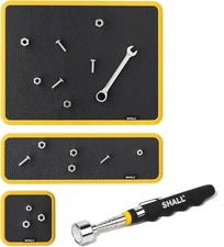 3-Piece Magnetic Tool Parts Mat and Telescoping Magnetic Pickup Tool, Flexible M