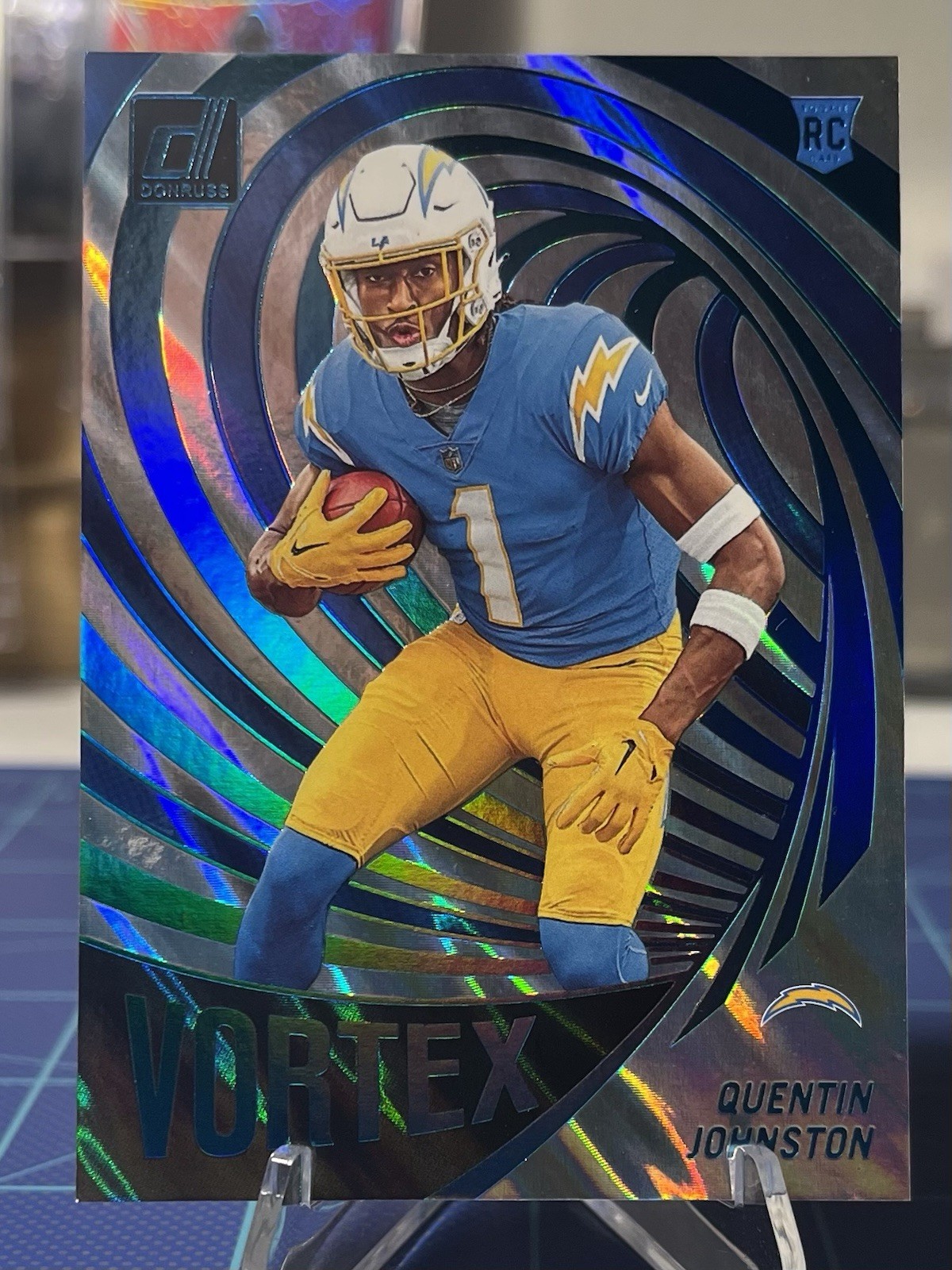 2023 Panini Donruss #VOR-25 Quentin Johnston RC Rookie Vortex Lava /10