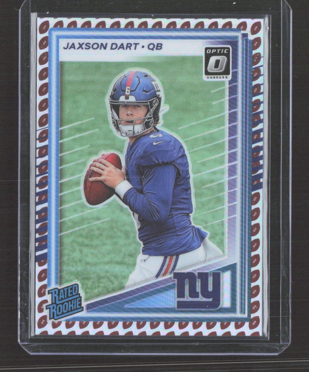 2025 Panini Donruss Rated Rookie Jaxson Dart #400 Optic Preview Football Emoji