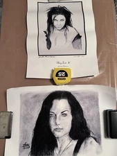 )2) Evanescence Amy Lee Singer Drawings Print Litho Matching Numbers S/N /50 ‘07