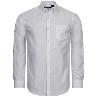 BEN SHERMAN Oxford Herren Langarm Casual Hemd weiß neu