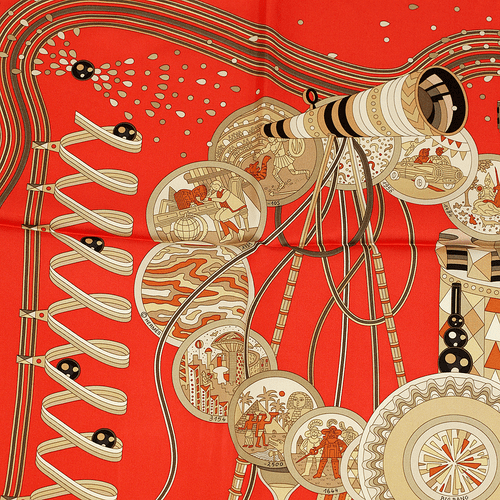 Hermes Scarf LE LABORATOIRE DU TEMPS 90cm Silk Foulard Carre PIERRE MARIE - Picture 6 of 7