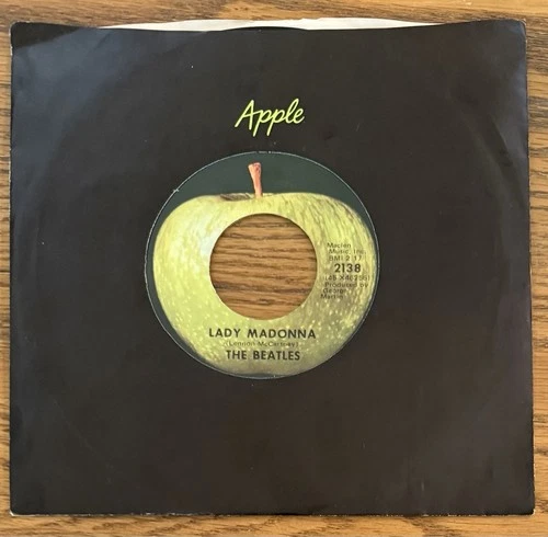 Beatles Lady Madonna Inner Light Apple 2138 45rpm (1971) Near Mint!