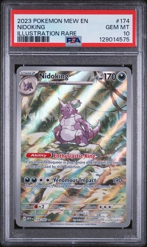 The Pokémon Company Nidoking 174/165 SV 151 Illustration Rare Holo ENG PSA 10
