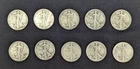 Lot of 10 1934-1944   50C Walking Liberty Half Dollars circulated condition