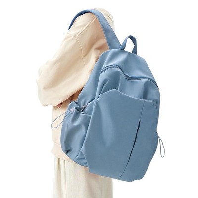 Blue Basic Lightweight Backpack for High School Men Women Casual Daypack