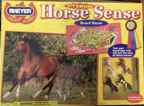 Breyer Horse Sense Game 2nd Ed with 4 Rearing Andalusian Stallion Mini Whinnies