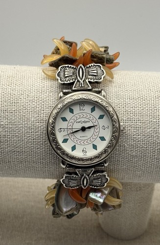 Vintage LA Express Silver Tone Watch Southwest Style Old West Design