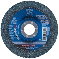 Pferd 67196 5" X 7/8" A.H. Polifan Flap Disc - Z Sgp Curve Steelox, Zirconia,