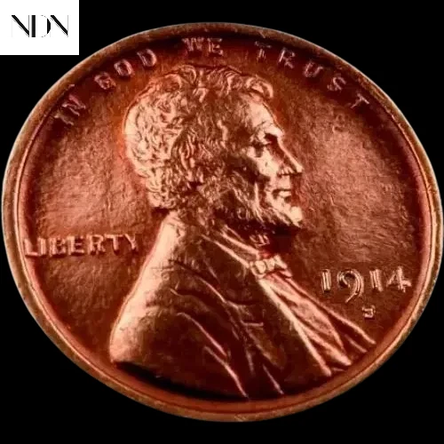1914-S Lincoln Wheat Penny Cent - Gem BU Red