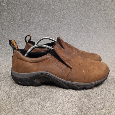 Merrell Jungle Moc Nubuck Men 11 Brown Black Slip On Comfort Clog Leather J60831
