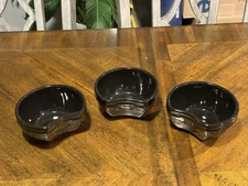 Longaberger Pottery Woven Traditions Interlocking Bowl Ebony Set of Three 3