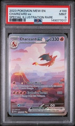 POKEMON CHARIZARD ex 2023 MEW EN-151 #199 ex SPECIAL ILLUSTRATION RARE PSA 9