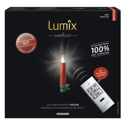 Krinner Lumix SuperLight Metallic 12er Basis-Set Kabellose Baumkerzen 2. Wahl