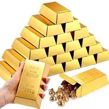 Pcs Gold Bar Fake Gift Box Foil Gold Bar Party Favor Boxes Paper Golden 24