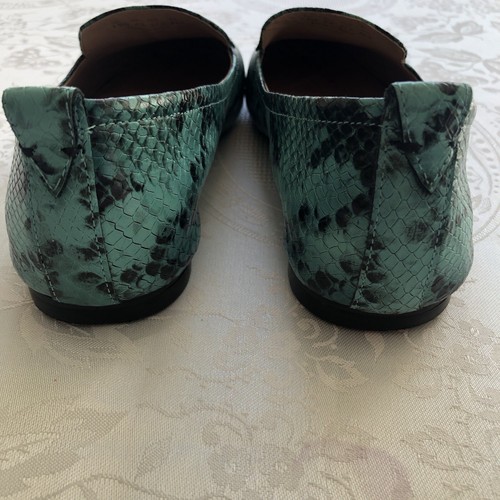 Edit 27 Teal/Black Snake Skin Animal Print Flat Slip-On Shoes Women’s Size 7.5W - Bild 10 von 17