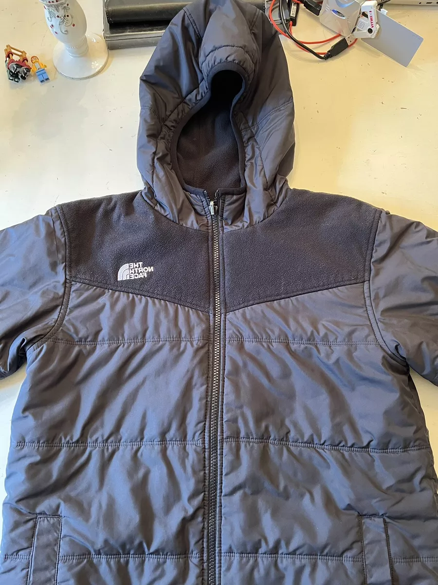 NORTH FACE Boys Reversible Hooded Coat Jacket Black L 16 eBay