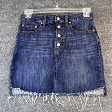 Gap Denim Skirt Women's 28 Frayed Dark Wash