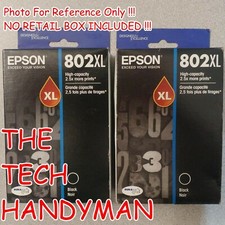 2-PACK EPSON GENUINE 802XL BLACK INK NO RETAIL BOX WORKFORCE PRO WF-4730