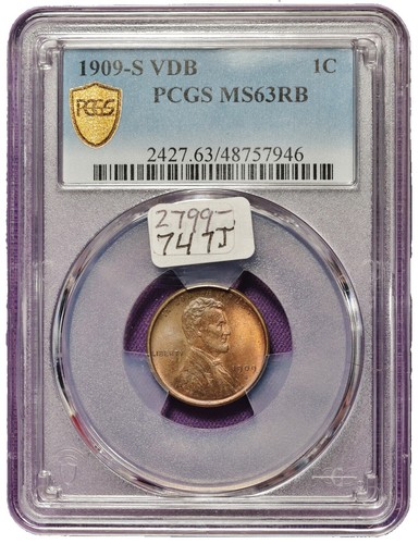 1909-S VDB PCGS MS-63 BN Cent Lincoln Penny 1¢ Coin | eBay