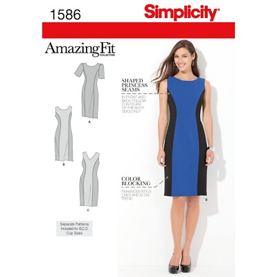 SIMPLICITY 1586 KLEIDER Misses & Damen Schnittmuster Größen 10-18 & 20W-28W