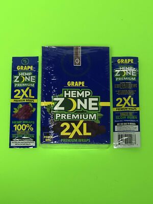 FREE GIFTS Hemp Zone 2XL Grape 50 Natural Organic High Quality Rolling    