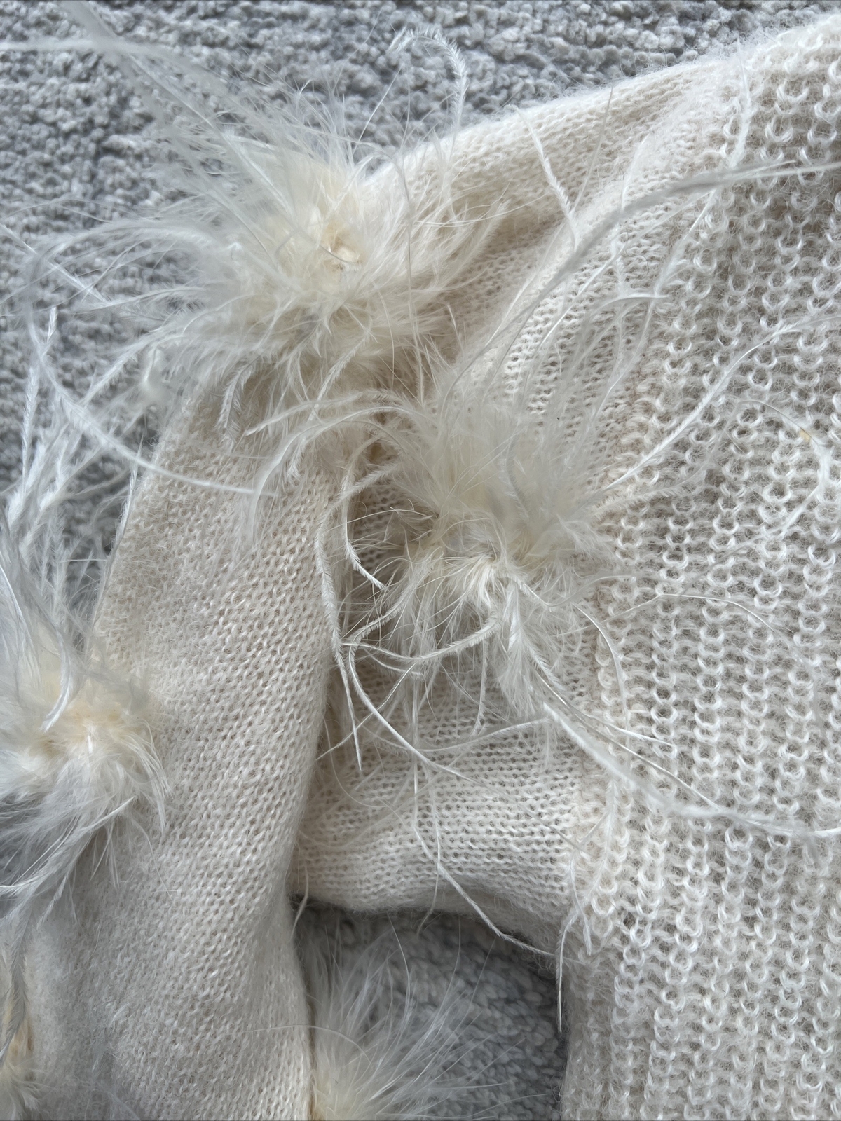 Massimo dutti studio alpaca wool dress S 8 cream pom Feather Pom sleeves RRP£199 image 9
