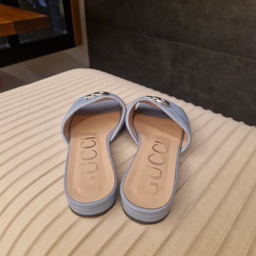 Gucci Damenschuhe Sandalen 37 Leder Blau Original , Top!!! - Bild 3 von 10