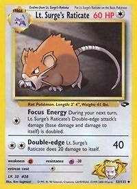 Pokemon Lt. Surge's Raticate (53/133) Gym Challenge NM