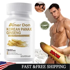 Red Korean Panax Ginseng 1600mg 120 Capsules - Energy/Endurance/Memory/Sex Drive