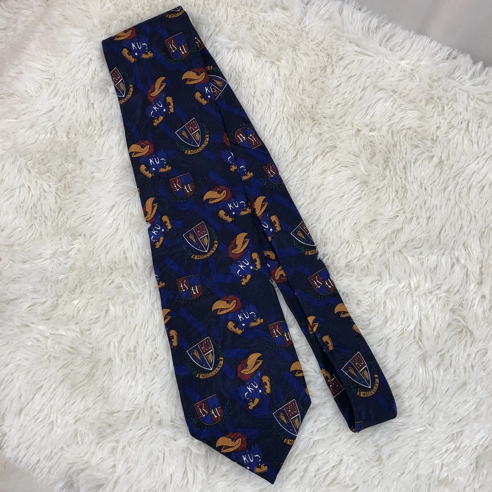 Corbata izquierda combinada para hombre vintage Kansas University KU corbata para cuello Foto 4 de 4