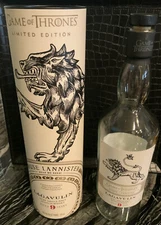 Game Of Thrones HOUSE LANISTER, Lagavulin 9 Year Old Scotch LTD Edition EMPTY