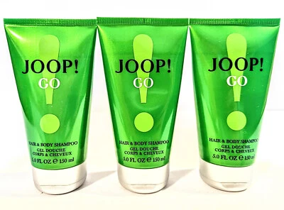 JOOP! 3x Joop Go Mens Shower Gel 150 ml, Body Wash, Luxury Soap Joop Homme go