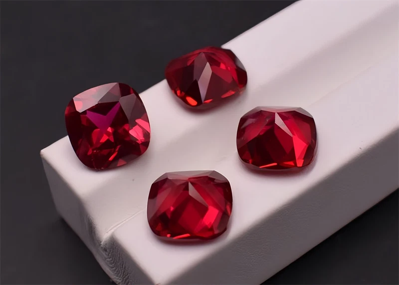 High quality Cushion Cut Red Ruby Lab Created High hardness AAAA+Loose Gem 10pcs - Image 2 of 4