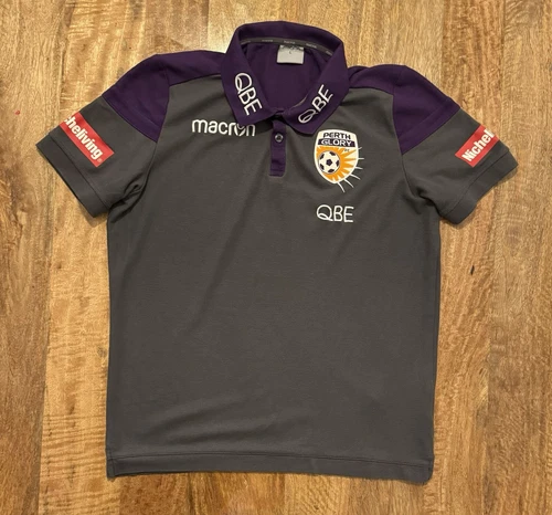 Perth Glory Football Club A-League Media Polo Shirt Macron Mens Size Large