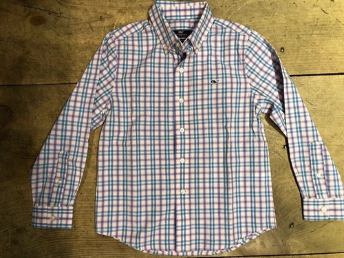 VINEYARD VINES Mens Slim whale shirt Hamlet port plaid flamingo size Small S Nwt - Picture 6 of 12