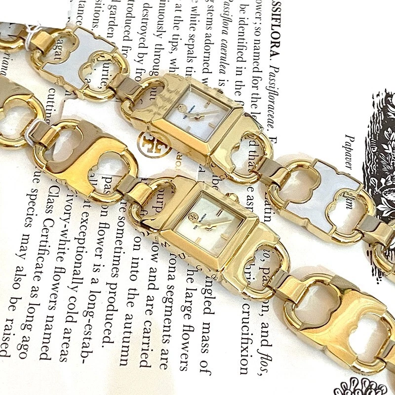 OROLOGIO DA POLSO DONNA NUOVO CON ETICHETTE TORY BURCH TBW5411 GEMINI tutto placcato oro