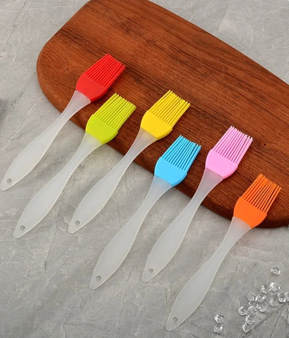 Basting BBQ Baking Brush Silicone/ Plastic 2 Pack orange/blue - Picture 1 of 7