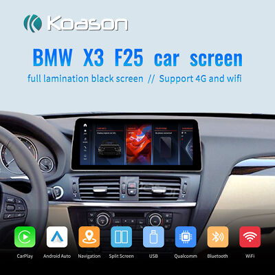 Koason 12.3'' BMW X3 X4 F25 F26 4+64GB Android13 Screen Radio Carplay Upgrade NBT