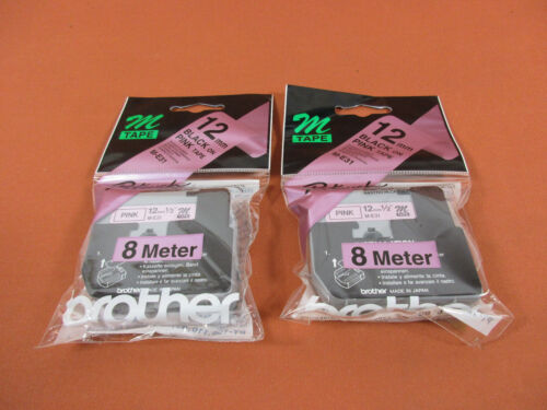 2 x ruban original Brother M-E31 noir sur rose dans son emballage d'origine, cartouche d'encre Brother - Photo 1/1